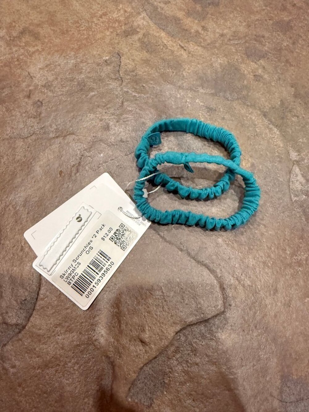 lululemon Skinny Scrunchies 2 Pack NWT Teal One Size